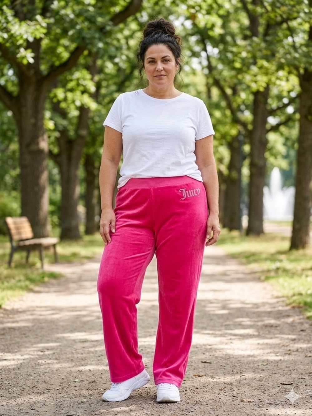 Juicy Couture Hot Pink Velour Track Pants Rhinestone Bling Flare Size XL Y2K